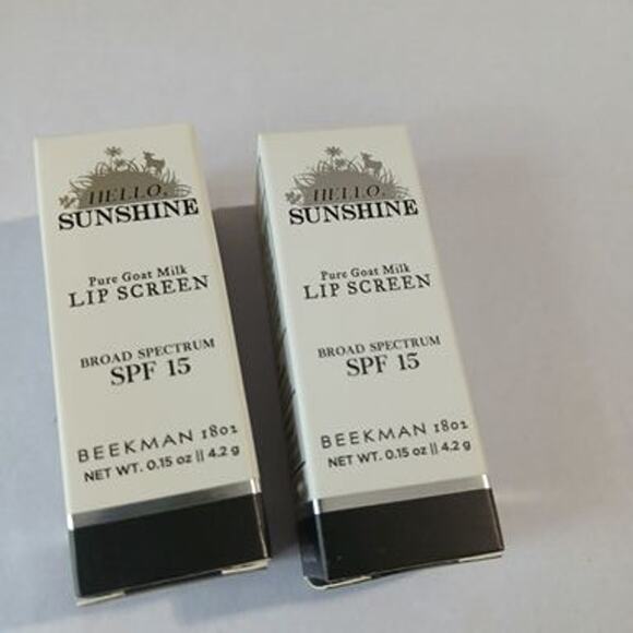Set of (2) Beekman 1802 Pure Goat Milk Lip Screen SPF 15 0.15 oz NEW - Picture 3 of 9